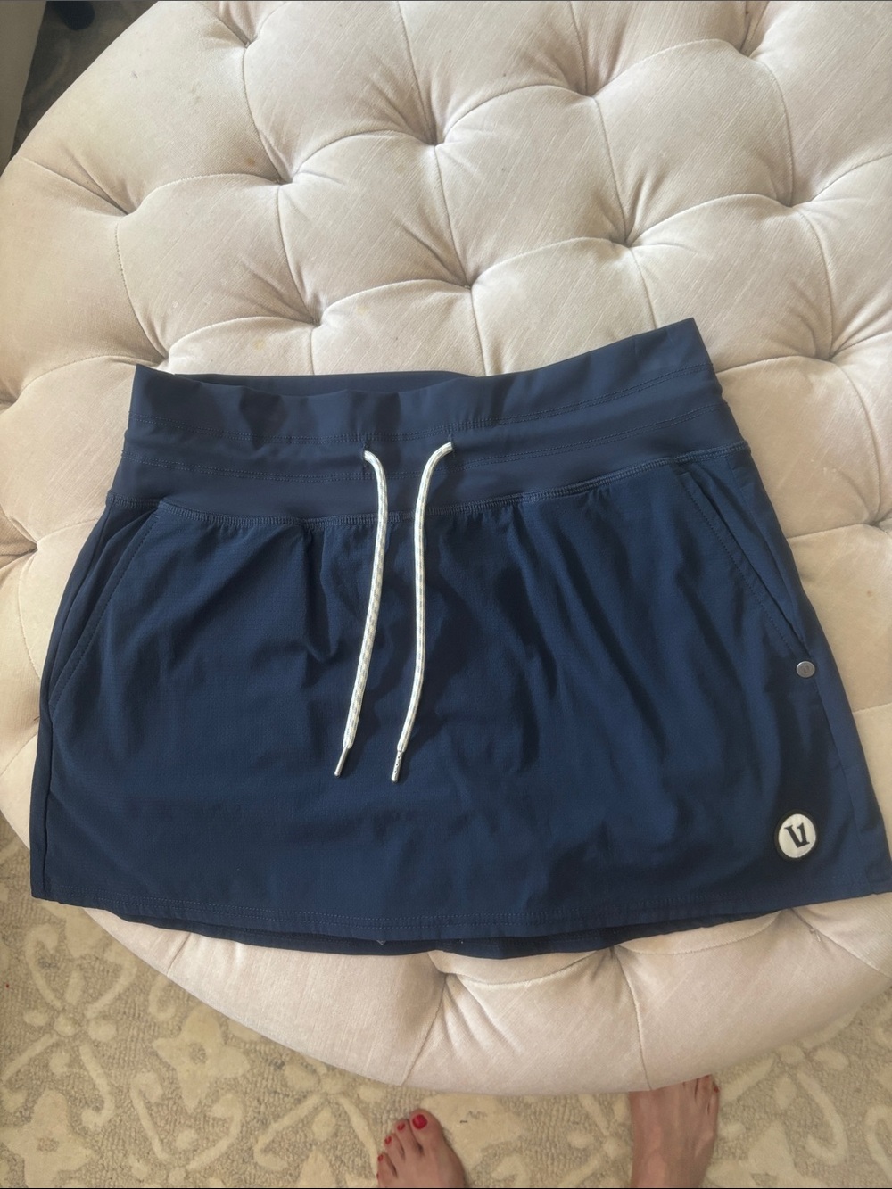 Vuori Navy Drawstring Athletic Skort